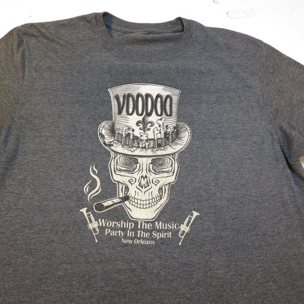 Voodoo New Orleans T Shirt Mens Small Skull Tattoo Art Graphic Tee